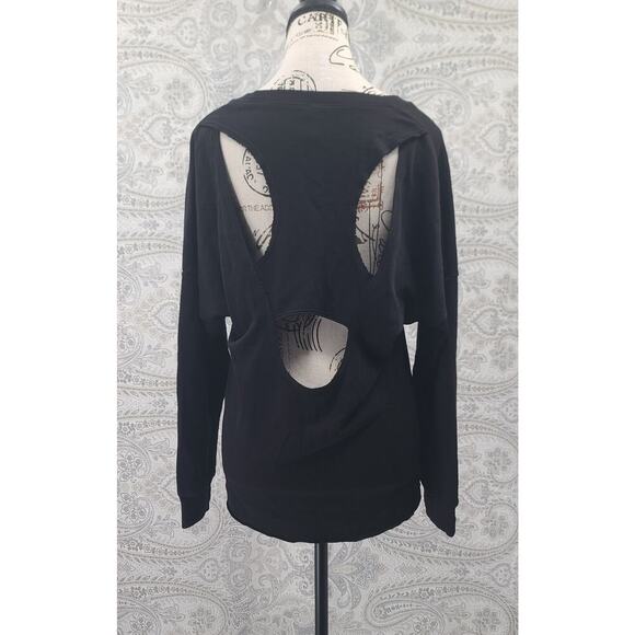 Lanston women's sweatshirt black NWT Size Small Athleisure Cozy Travel top - Picture 4 of 11